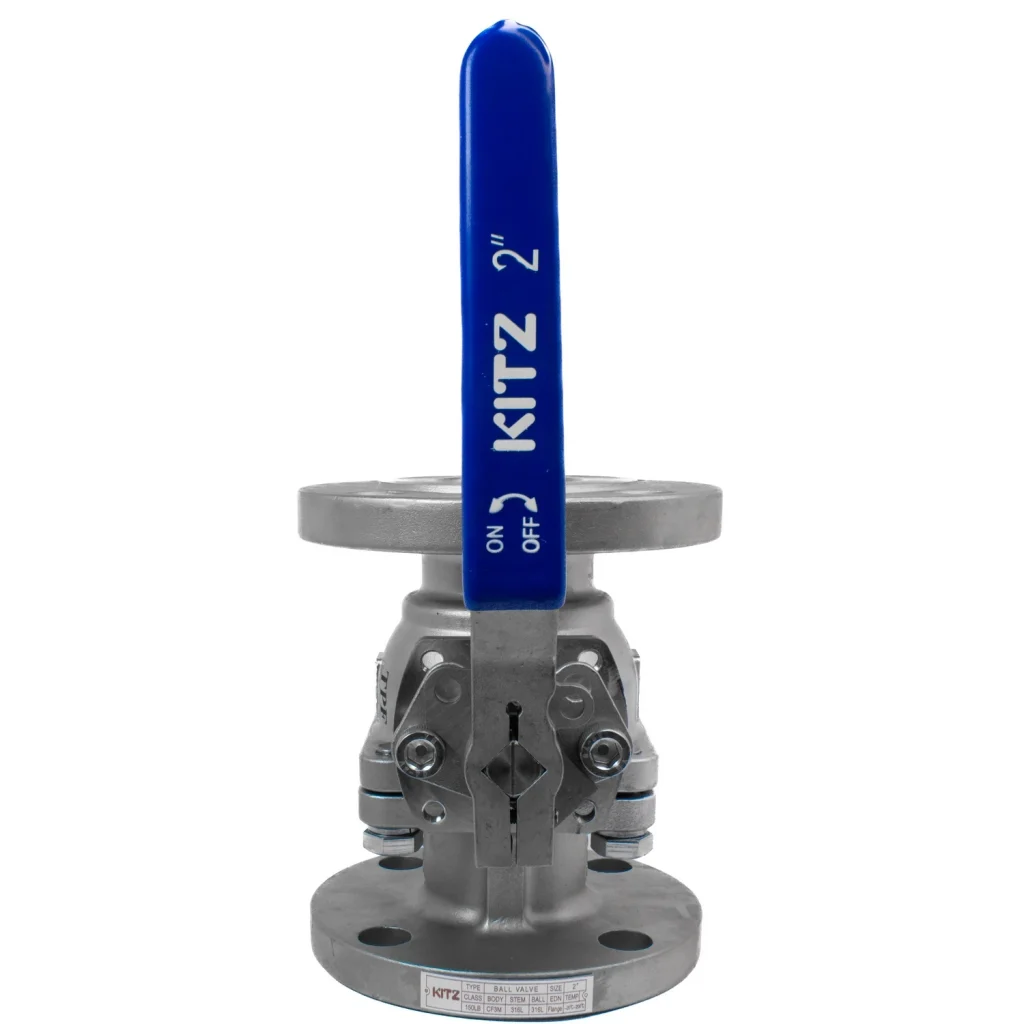 قیمت خرید شیر توپی فلنچ دار استیل 316 کیتز سایز 2 اینچ