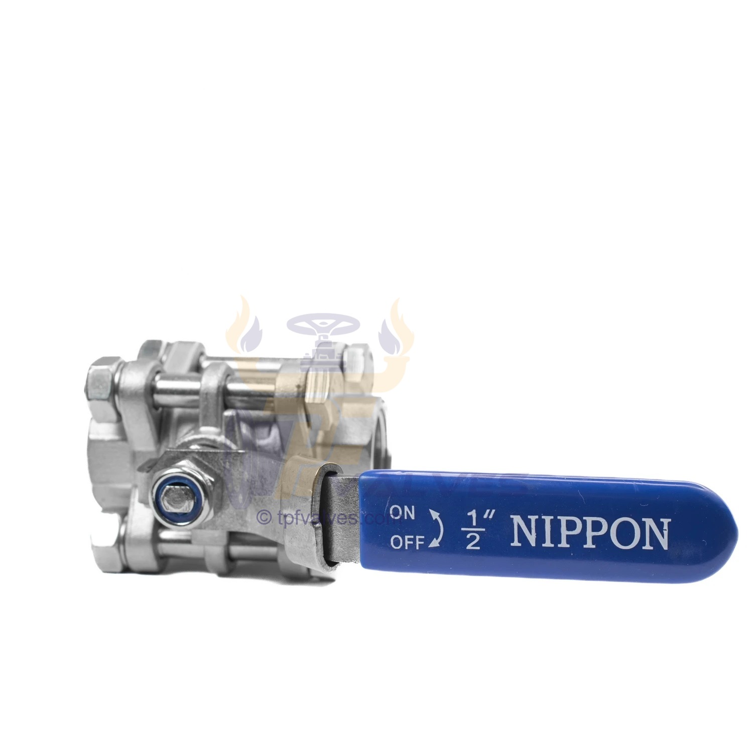 304-1-2inch-3-pieces (2) قیمت خرید شیر گازی سه تکه نیپون استیل 304 سایز 1/2 اینچ