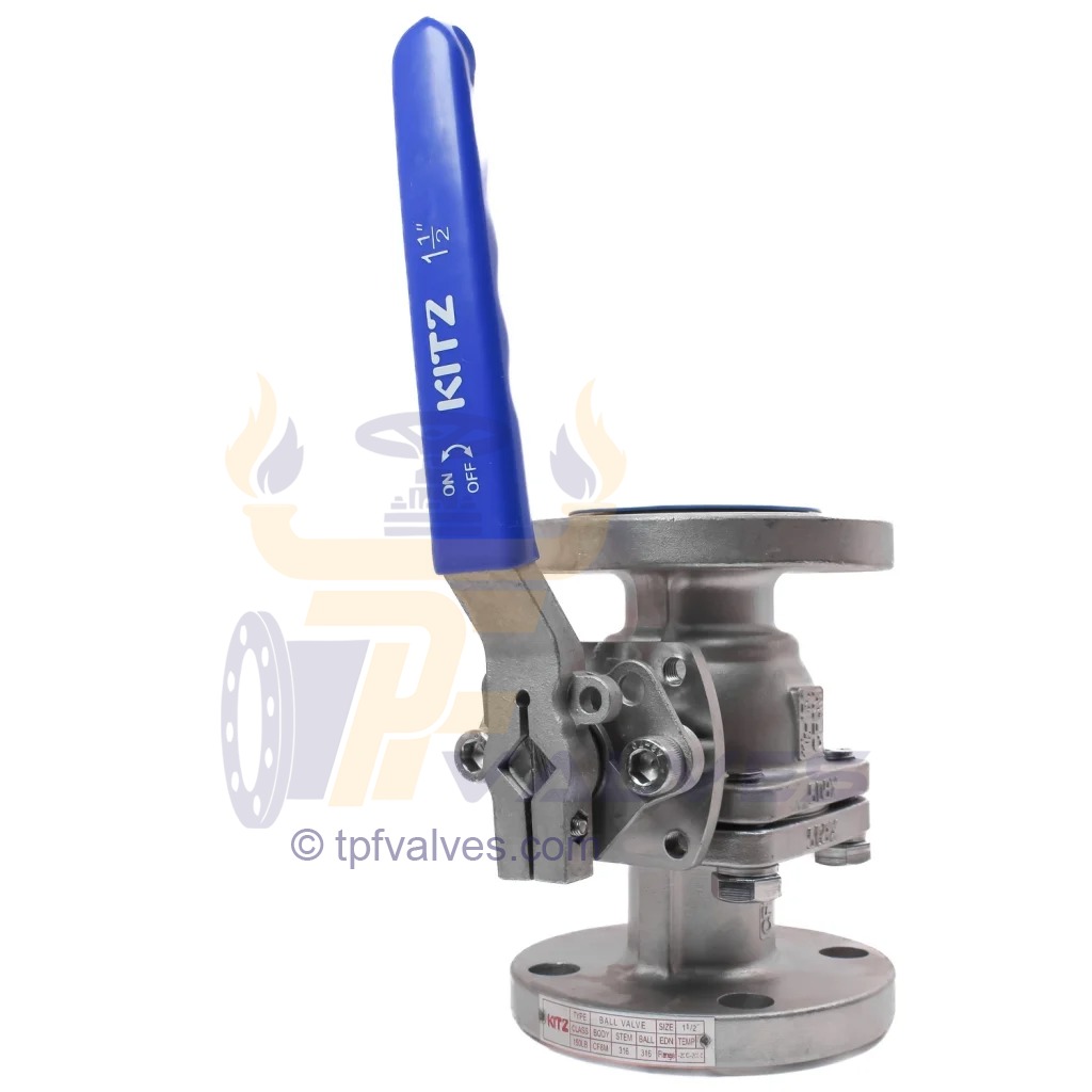 قیمت خرید شیر توپی فلنچ دار استیل 304 کیتز سایز 11/2 اینچ